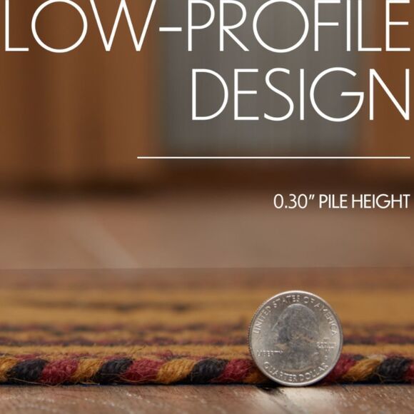 Farmhouse Star Jute Braided Oval Rug Stenciled Autumn Fall Decor Floor Mat - Picture 4 of 7